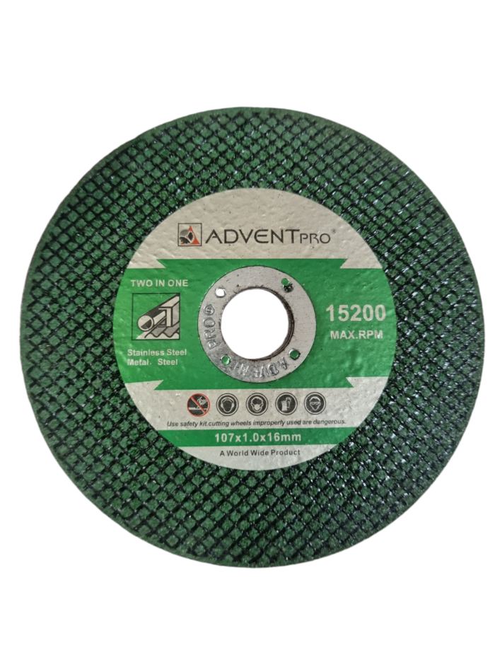 Advent Pro | Cut Off Wheel | 100mm | 4" | 107mm x 1mm x 16mm | For MS/SS Cutting | For 4" Angle Grinder | Excellent Quality | Pack of 50 pcs