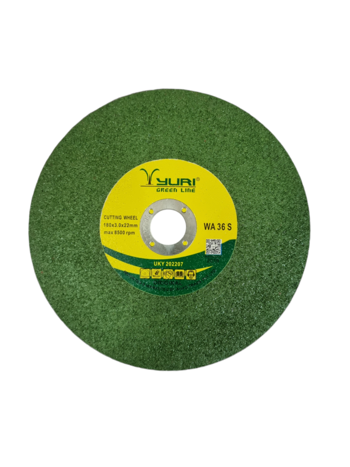 Yuri | Cut Off Wheel | 180mm | 7" | 180mm x 3mm x 22mm | For MS/SS Cutting | For 7" Angle Grinder | Excellent Quality | Pack of 10 pcs
