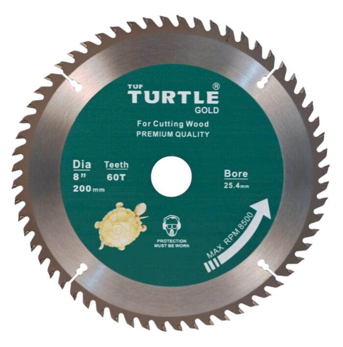 Turtle TCT | Saw Blade | 8" x 60T x 250MM x 25.4mm | Premium Quality