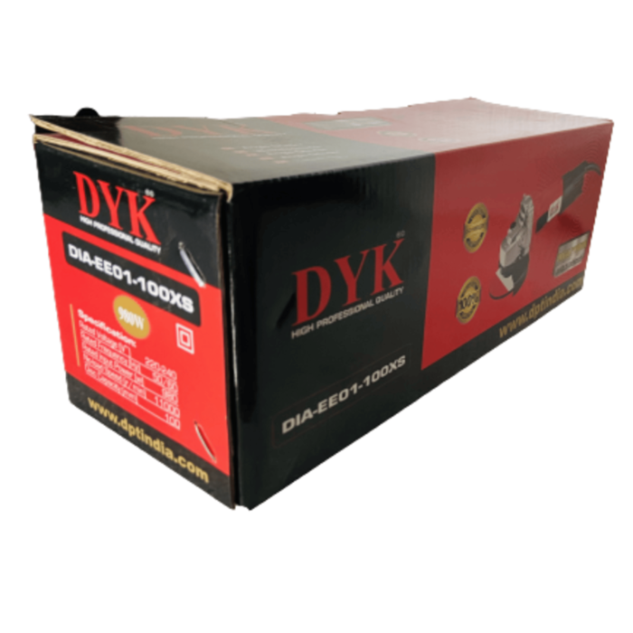 DYK D1A-EE01-100XS | Angle Grinder | 4 in. | 100mm | 980W | 11000 RPM | 6 Months Armature Warranty | Side Switch | Water and Dust Proof | Double Insulation | Anti Vibration Side Handle - Image 2