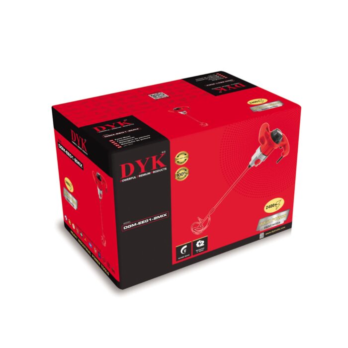 DYK DGM-EE01-2MIX | Paint & Putty Mixer | 1650 W | Road Type | Spiral 22″ | 2 Mode Operation | Full Copper | Variable Speed | Waterproof | 6 Months Armature Warranty | Heavy Duty Quality - Image 3