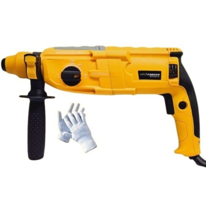 DPT Forker FO-26 | Rotary Hammer Drill | 26mm | 1800W | 0-1300 RPM | 3 Pcs Drill Bits | Copper Motor | Reverse Forward Function | Variable Speed | Three Mode | Pistol Type Handle | Heavy Duty | Rough and Tough