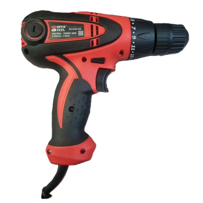 SuperSteel SS-ESD-600 | Electric Screw Driver | 10mm | 600W | 750 RPM | 6 Months Armature Warranty | Water and Dust Proof | Torque Adjustment Option | Full Copper Winding | Pistol Grip | Heavy Duty | Rough and Though | Best in Class - Image 2