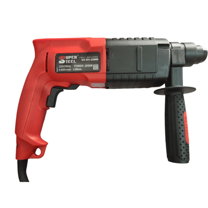 Super Steel SS-RH-20MM | Rotary Hammer Drill | 20mm | 2050W | 0-850 RPM | 6 Month Armature Warranty | Water and Rust Proof | 3 Pcs Drill Bits | Copper Motor | Reverse Forward Function | Variable Speed | Two Mode | Pistol Type Handle | Heavy Duty - Image 2