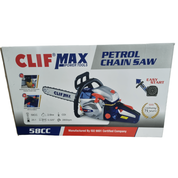 Clif Max CM-58-18 | Chain Saw | 58cc | 550ml | 18" | 45cm | 450mm | 2600W | Portable | Light Weight | Heavy Duty | Rough and Tough - Image 6