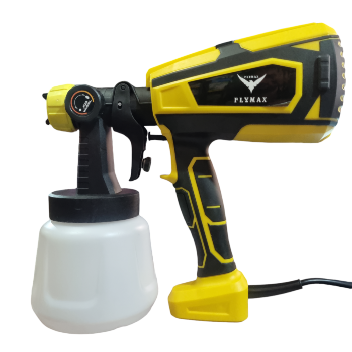 Flymax FM-600 | Electric | HVLP Spray Gun | 600W | 800ml | Fluid Adjuster | Three Spray Patterns | PVC Cup | Full Copper Motor | Heavy Duty