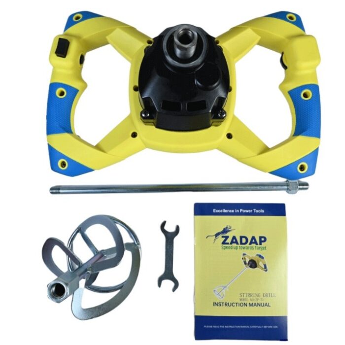 Zadap ZP-71 | Steering Type | Paint & Putty Mixer | 2400 W | Road Type | Spiral 22″ | Full Copper | Variable Speed | Heavy Duty Quality - Image 6