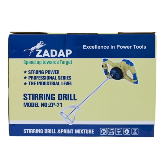 Zadap ZP-71 | Steering Type | Paint & Putty Mixer | 2400 W | Road Type | Spiral 22″ | Full Copper | Variable Speed | Heavy Duty Quality - Image 7