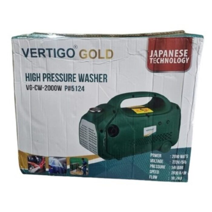 Vertigo Gold VG-CW-2000W | High Pressure Washer | 140 bar | 2000W | 10L/min Flow | 2800 No Load RPM | Heavy Duty - Image 6