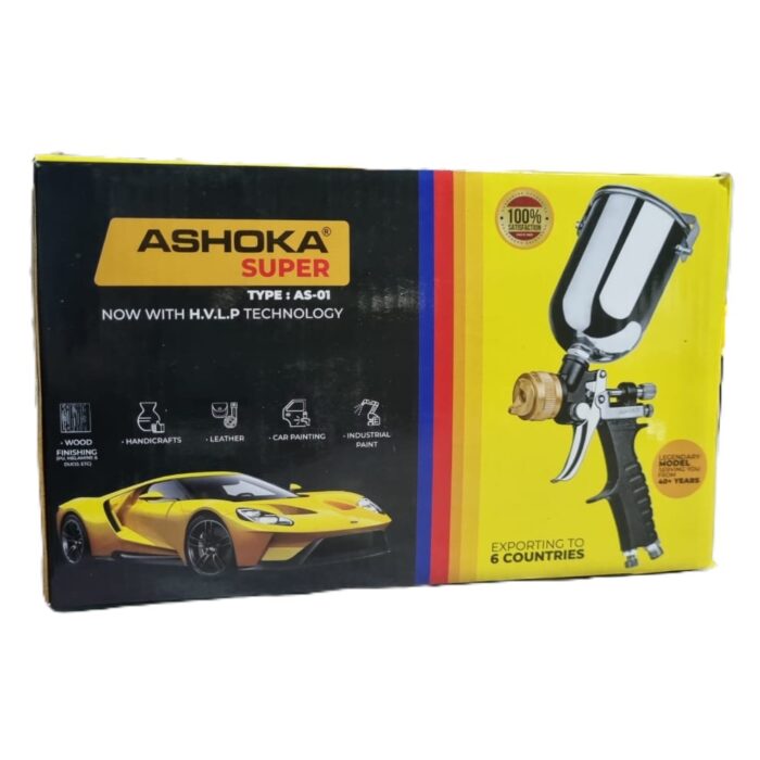 Ashoka Super AS-01 | HVLP Spray Gun | 1 Pint | 1.4mm Nozzle | 600ml | PVC Cup | Inbuilt Air Pressure Controller, Fluid Adjuster, Spray Pattern Adjuster | Most Trusted | Long Lasting | - Image 9