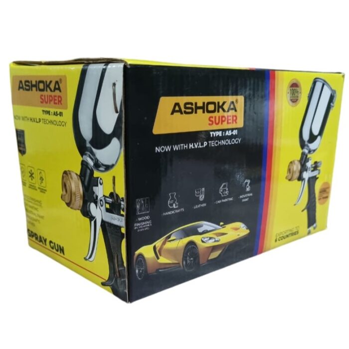 Ashoka Super AS-01 | HVLP Spray Gun | 1 Pint | 1.4mm Nozzle | 600ml | PVC Cup | Inbuilt Air Pressure Controller, Fluid Adjuster, Spray Pattern Adjuster | Most Trusted | Long Lasting | - Image 10