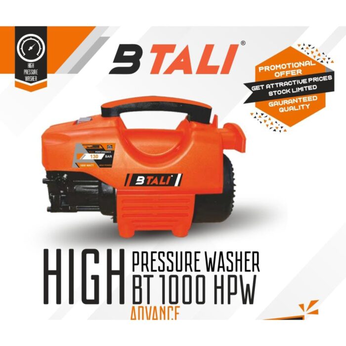 B Tali BT1000 HPW Advance | High Pressure Washer | 130 bar | 1600W | 10L/min Flow | Auto Stop | Heavy Duty - Image 6