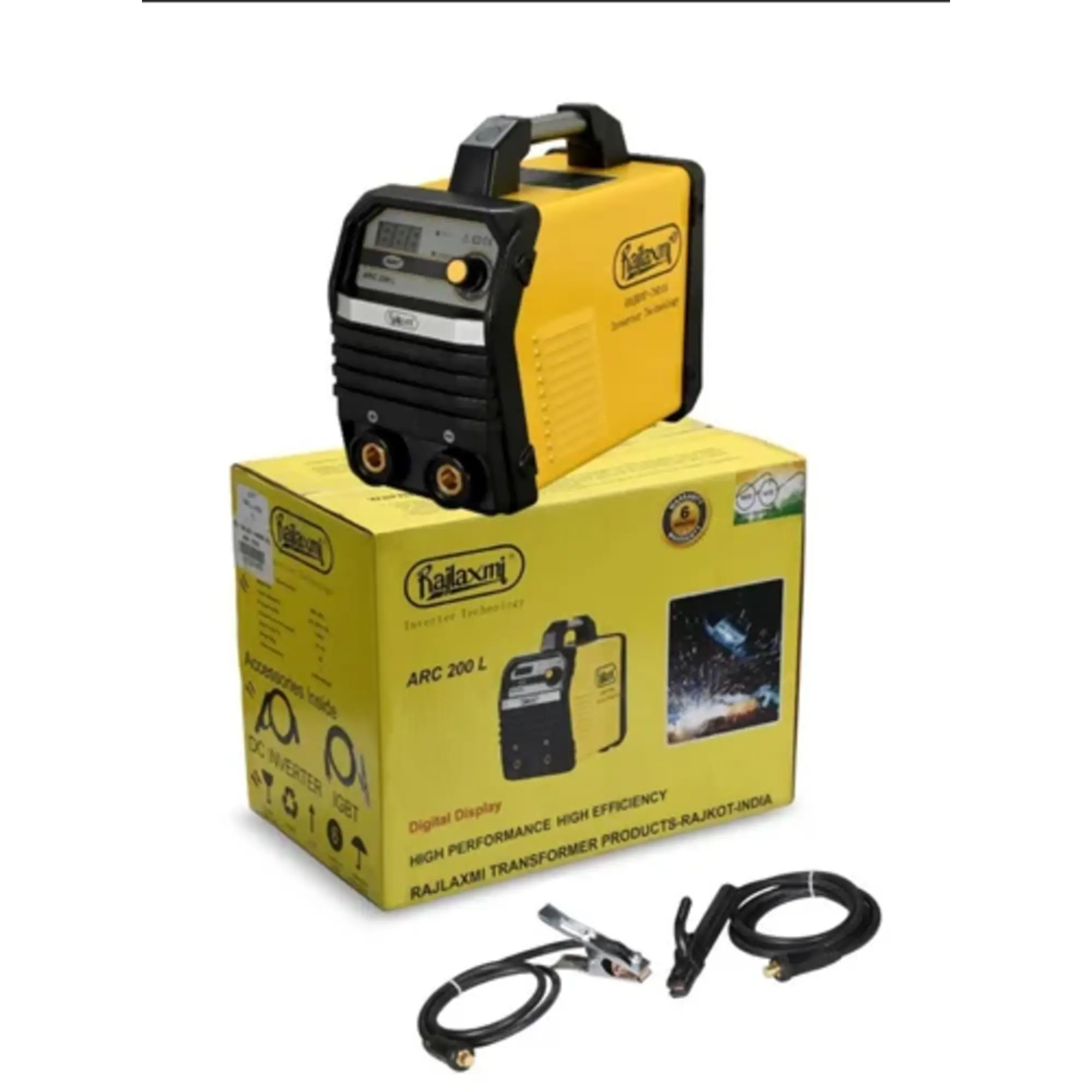 Rajlaxmi ARC 200L | Welding Machine | 200A | 1 Phase | Current Rating- 200A | Single Phase 220V | IGBT Technology | Digital Display | Road Size 1.5 – 3.15 mm | 6 months Warranty | Premium Heavy Duty | Quality Product